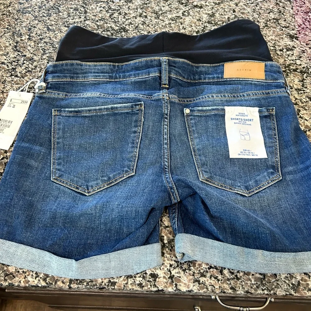 Mama Maternite New Maternity Blue Jean Shorts - Picture 5 of 5